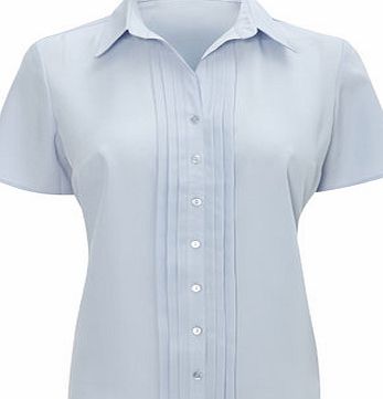 Bhs Womens Pale Blue Pleat Front Shirt, blue