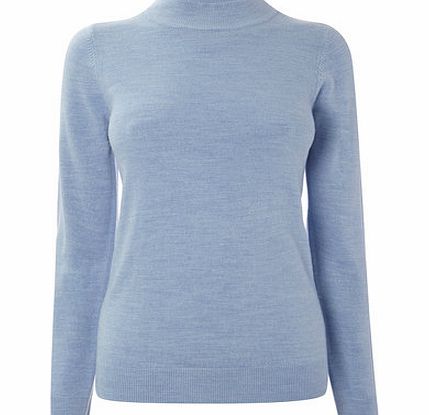 Womens Pale Blue Supersoft Turtle Neck Jumper,