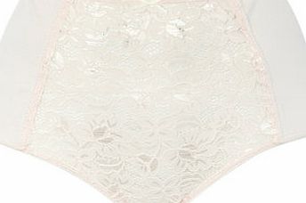 Bhs Womens Pale Pink Floral Lace Full Brief Knicker,