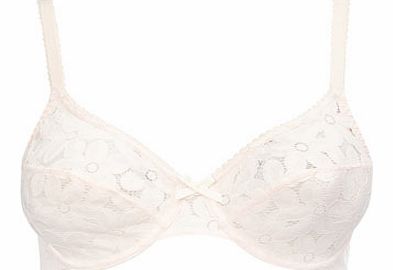 Bhs Womens Pale Pink Floral Lace Underwired Bra,