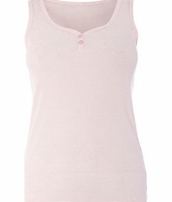 Bhs Womens Pale pink Rib Sweetheart Vest, pale pink