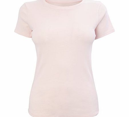 Womens Pale pink Short Sleeve Crew Neck Top,