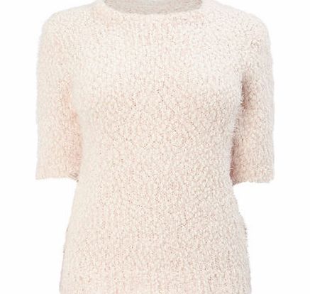 Bhs Womens Pale Pink Short Sleeve Popcorn Fluff