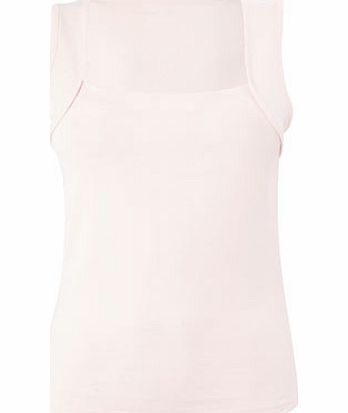 Womens Pale Pink Square Neck Vest, pale pink