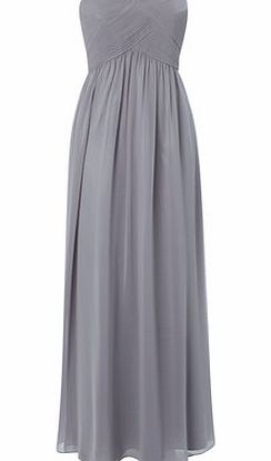 Womens Pewter Darcy Long Bridesmaid Dress,