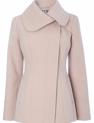 Womens Pink Collar Short Coat, pink 8317210528