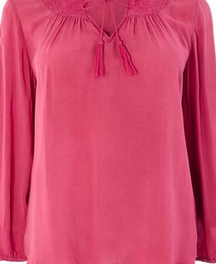 Bhs Womens Pink Embrodiered Top, pink 3391330013