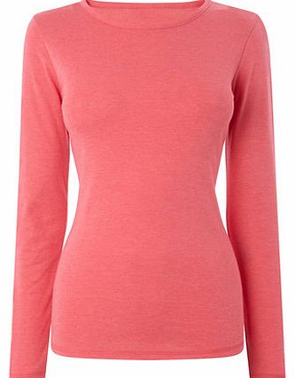 Bhs Womens Pink marl Long Sleeve Crew Neck, pink
