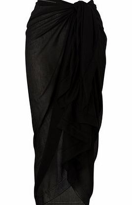 Bhs Womens Plain Black Sarong, black 205548513