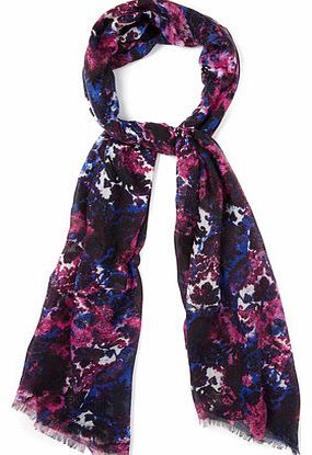 Bhs Womens Purple Multi Abstract Lace Print Scarf,