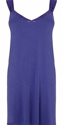 Womens Purple Viscose Plain Chemise, purple