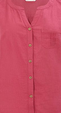 Bhs Womens Raspberry Linen Blend Shirt, raspberry