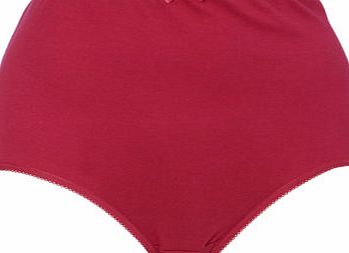 Bhs Womens Red Cotton Full Brief, red 4803843874