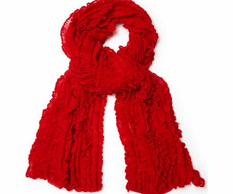 Bhs Womens Red Frill Ruffle Scarf, red 6609653874