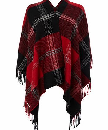 Bhs Womens Red Lurex Check Wrap, red 6610083874
