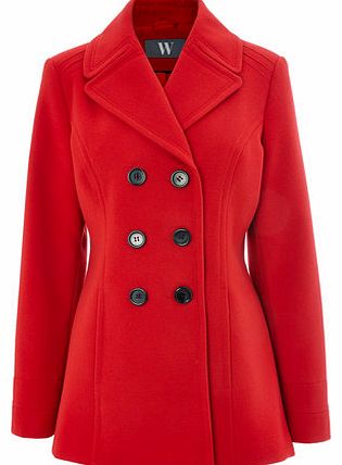 Bhs Womens Red Peacoat, red 8317203874