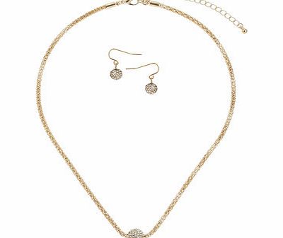 Womens Rhinestone Ball Jewellery Set, crystal