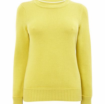 Womens Soft Lime Cotton Rich Crew Jumper, soft