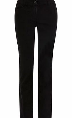 Bhs Womens Solid Black Longer Length Straight Leg