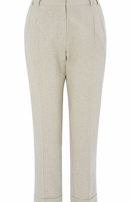 Bhs Womens Stone Linen Tapered Trouser- Texture,