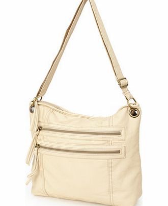 Bhs Womens Stone WPU Eyelet Slouch Bag, stone