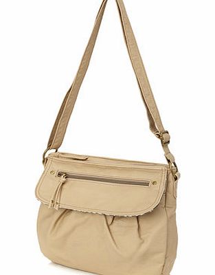 Bhs Womens Stone WPU Zip Flap X- Body Bag, stone