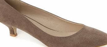 Bhs Womens Taupe Kitten Heel Court Shoes, taupe