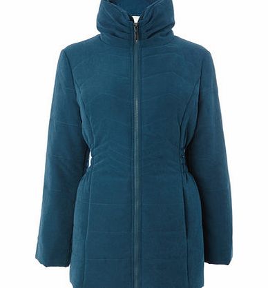 Womens Teal 3/4 Padded Coat, dark teal 9852950878