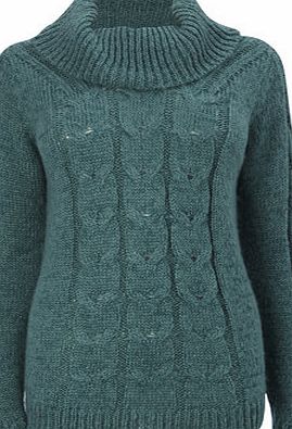Bhs Womens Teal Chunky Cable Jumper, teal 586673201