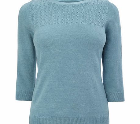 Bhs Womens Teal Petite Cable Detail Jumper, teal