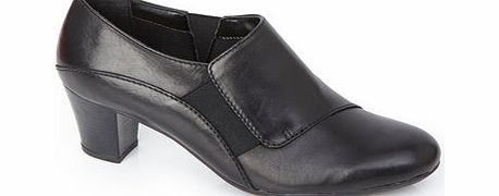 Womens TLC Black Leather Side Elastic Trouser