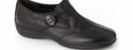 Womens TLC Black Wide Fit Button Velcro Sporty