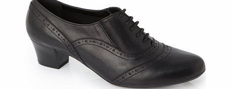 Womens TLC Black Wide Fit Lace Up Trouser Shoe,