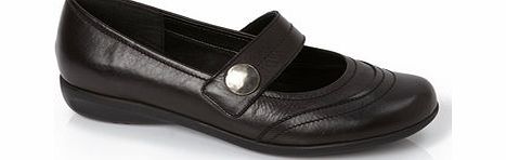 Womens TLC Black Wide Fit Metal Button Sporty