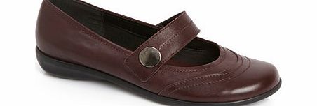 Womens TLC Burgundy Wide Fit Metal Button Sporty