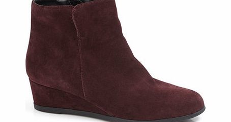 Bhs Womens TLC Burgundy Wide Fit Wedge Boot,