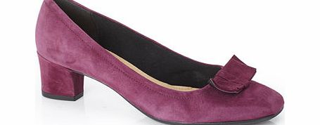 Womens TLC Purple Leather Block Heel Court