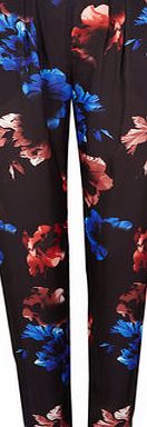 Bhs Womens Wallis Dark Floral Print Trouser, black