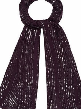 Bhs Womens Wallis Purple Sequin Scarf, berry