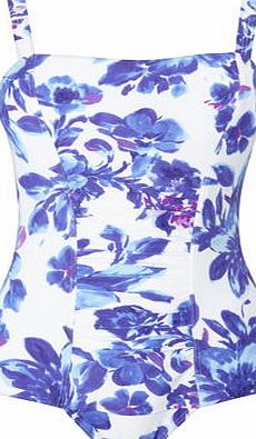 Bhs Womens White And Blue Summer Breeze Print Tummy