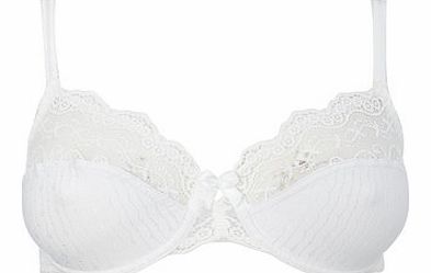 Bhs Womens White Body Bliss Spot Stripe Underwired