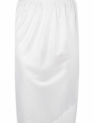 Womens White Cling Resistant 24`` Slip Skirt,