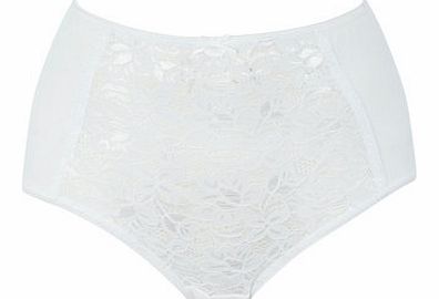 Bhs Womens White Floral Lace Full Brief, white