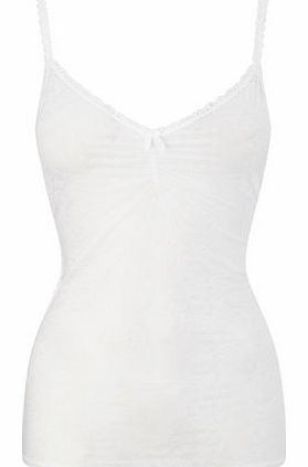 Bhs Womens White Floral Mesh Vest, white 4802770306