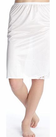 Womens White Guipure 24`` Waist Slip, white