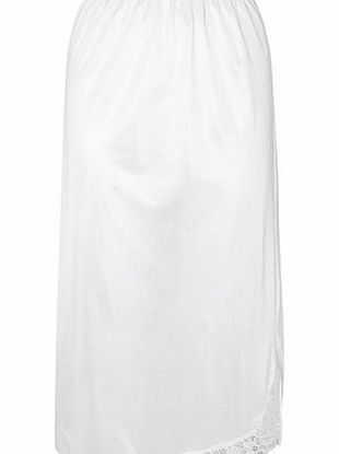 Womens White Guipure 31`` Waist Slip, white