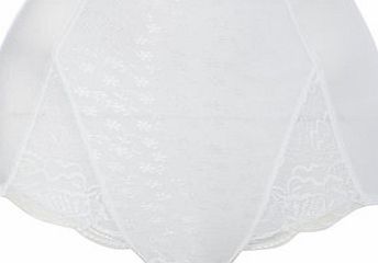 Bhs Womens White Jacquard and Lace Medium Control
