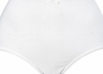 Bhs Womens White Jacquard Spot Full Brief, white