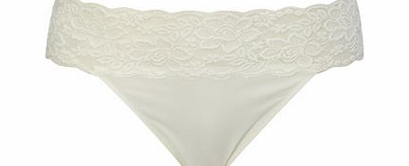Bhs Womens White Lace Bandeau High Leg Brief, white