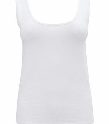 Bhs Womens White Lace Built Up Shoulder Vest 2 Pack,